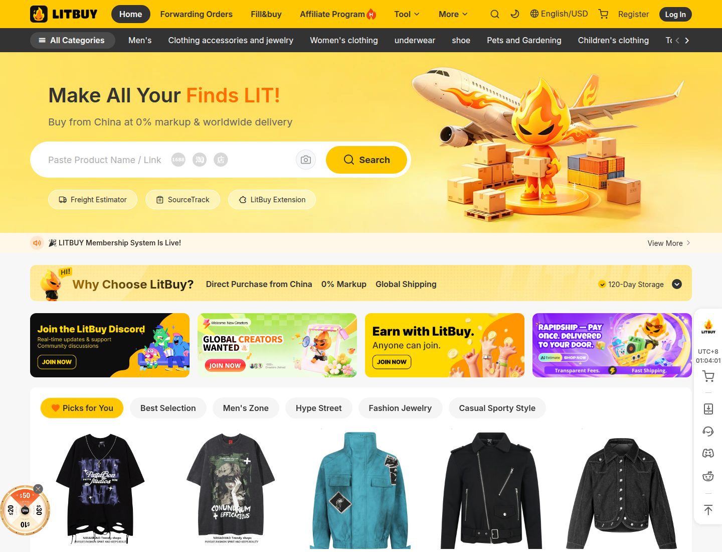 Offizielle LitBuy-Startseite: grünes Wortmark, Suche, Forwarding und Estimation in der Navigation